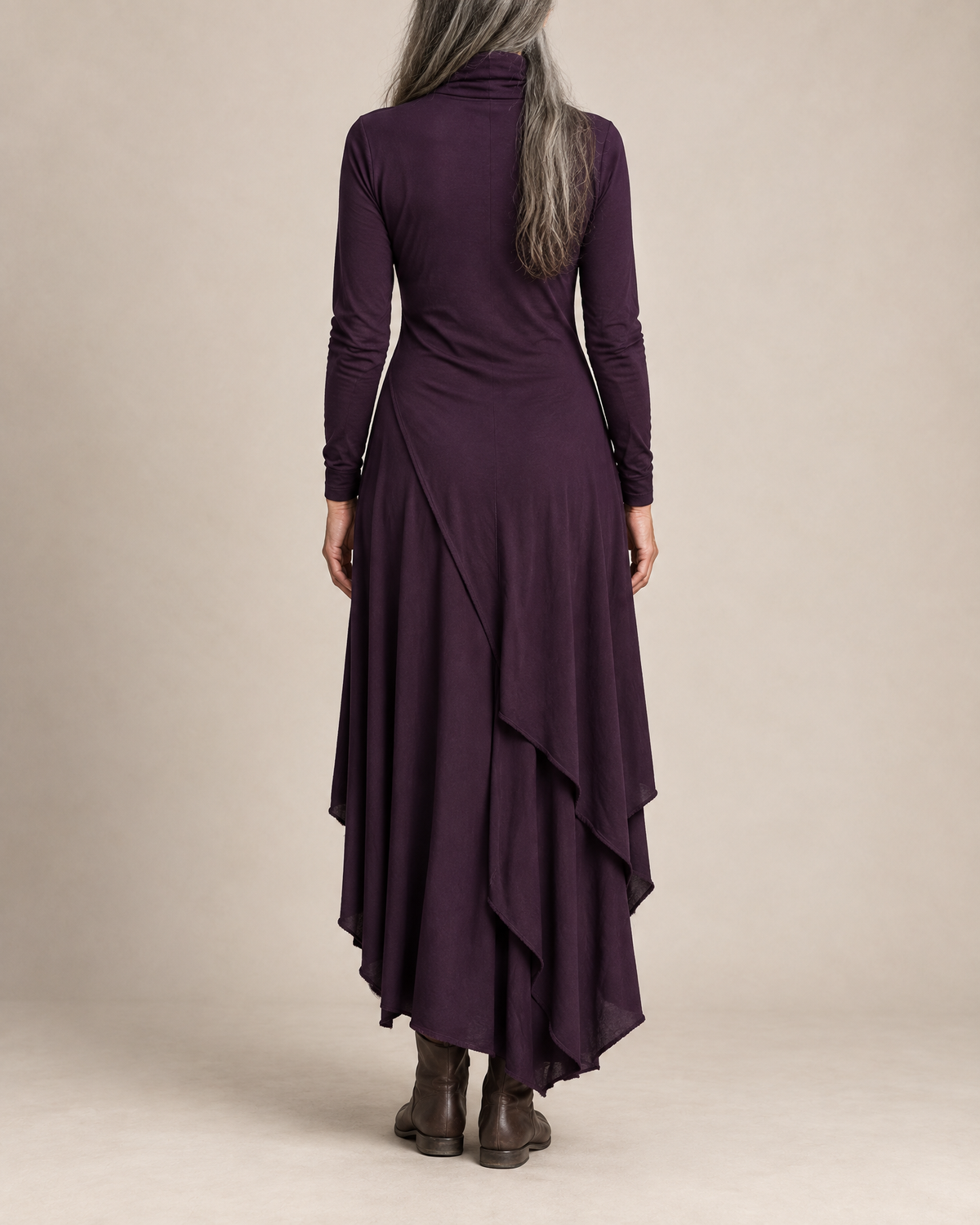 Sylvana | Draped Turtleneck Maxi Dress for Women