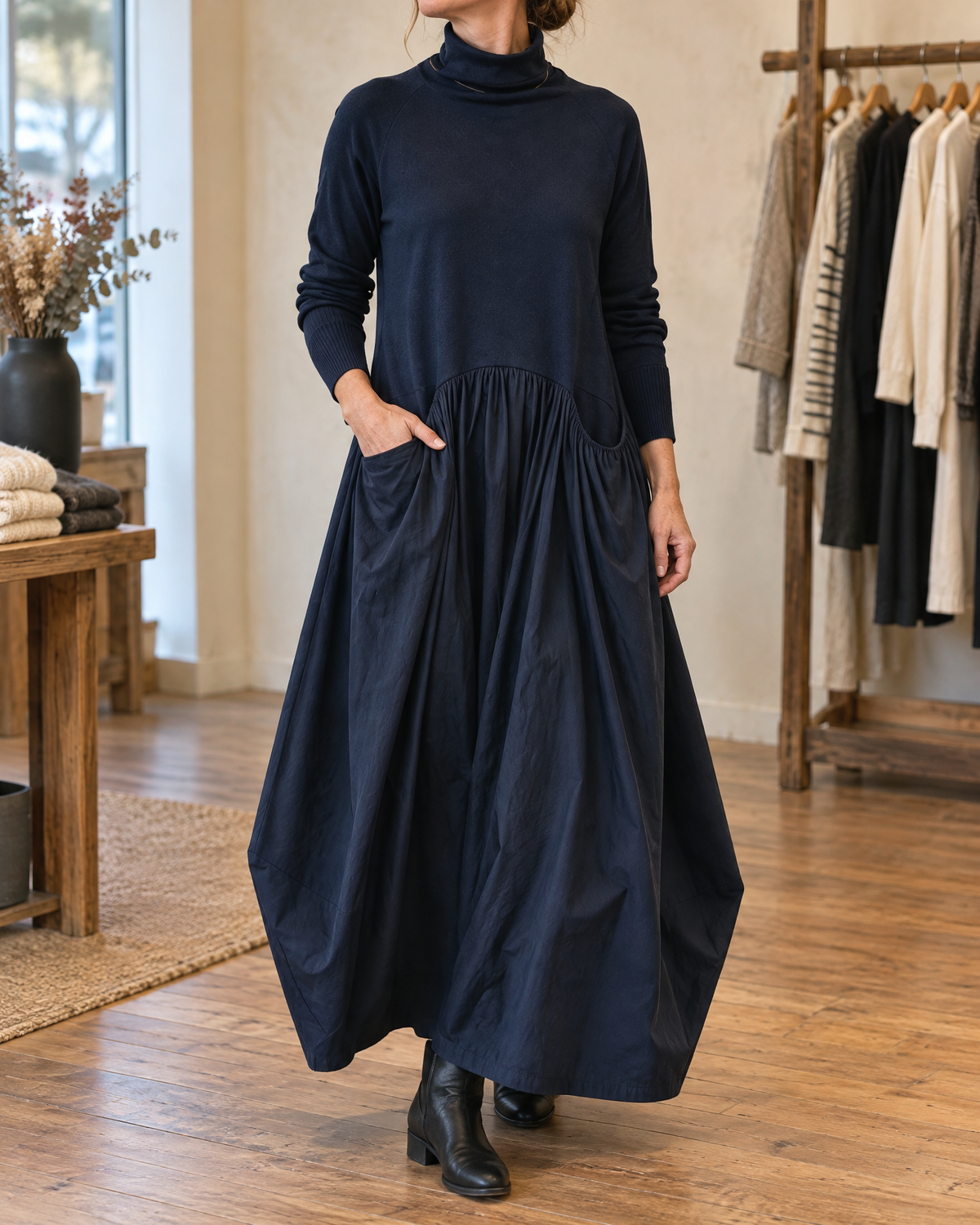 Odette | Turtleneck Maxi Dress