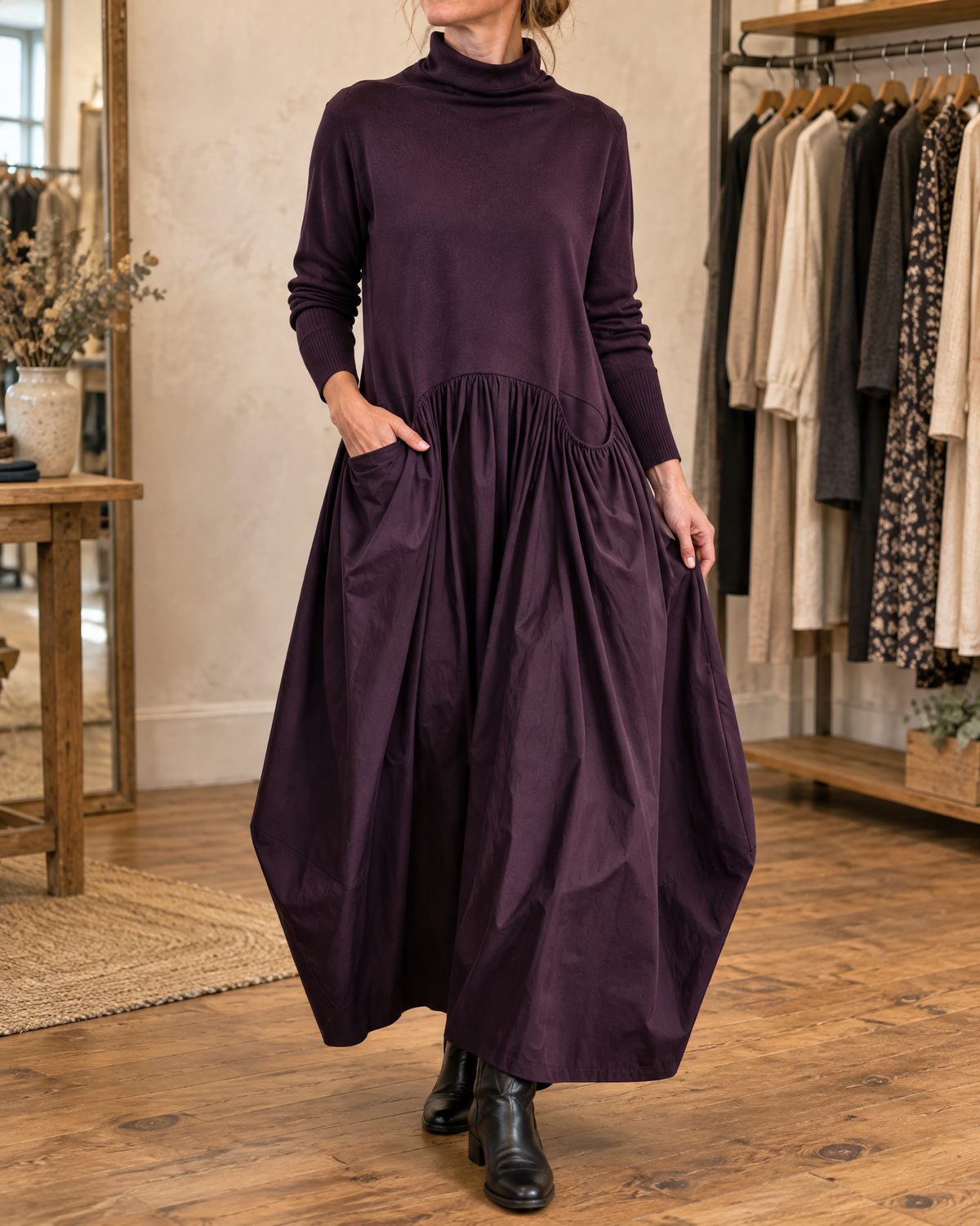 Odette | Turtleneck Maxi Dress