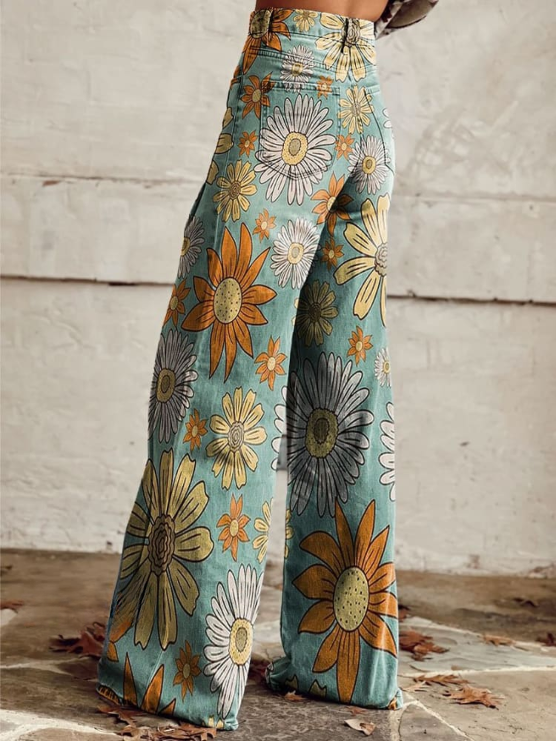 Scarlett | Vintage Floral Print Wide Leg Pants