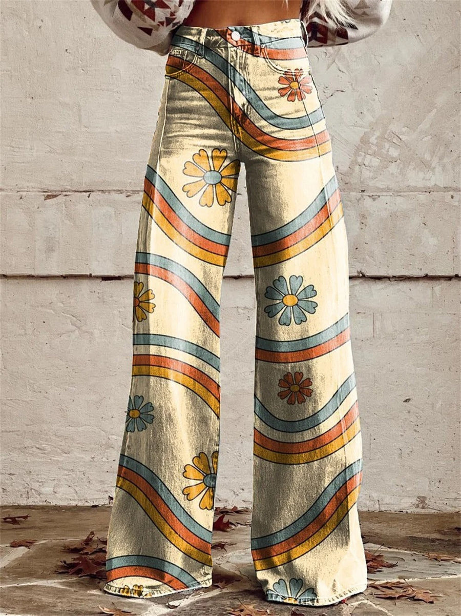 Lily | Stylish Multicolored Striped Wide Leg Pants