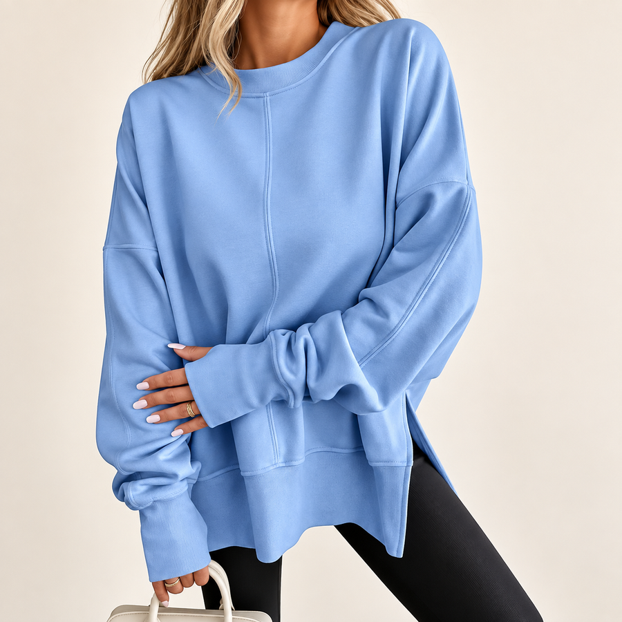 Sloane | Oversized Split-Hem Fleece Sweatshirt for Women