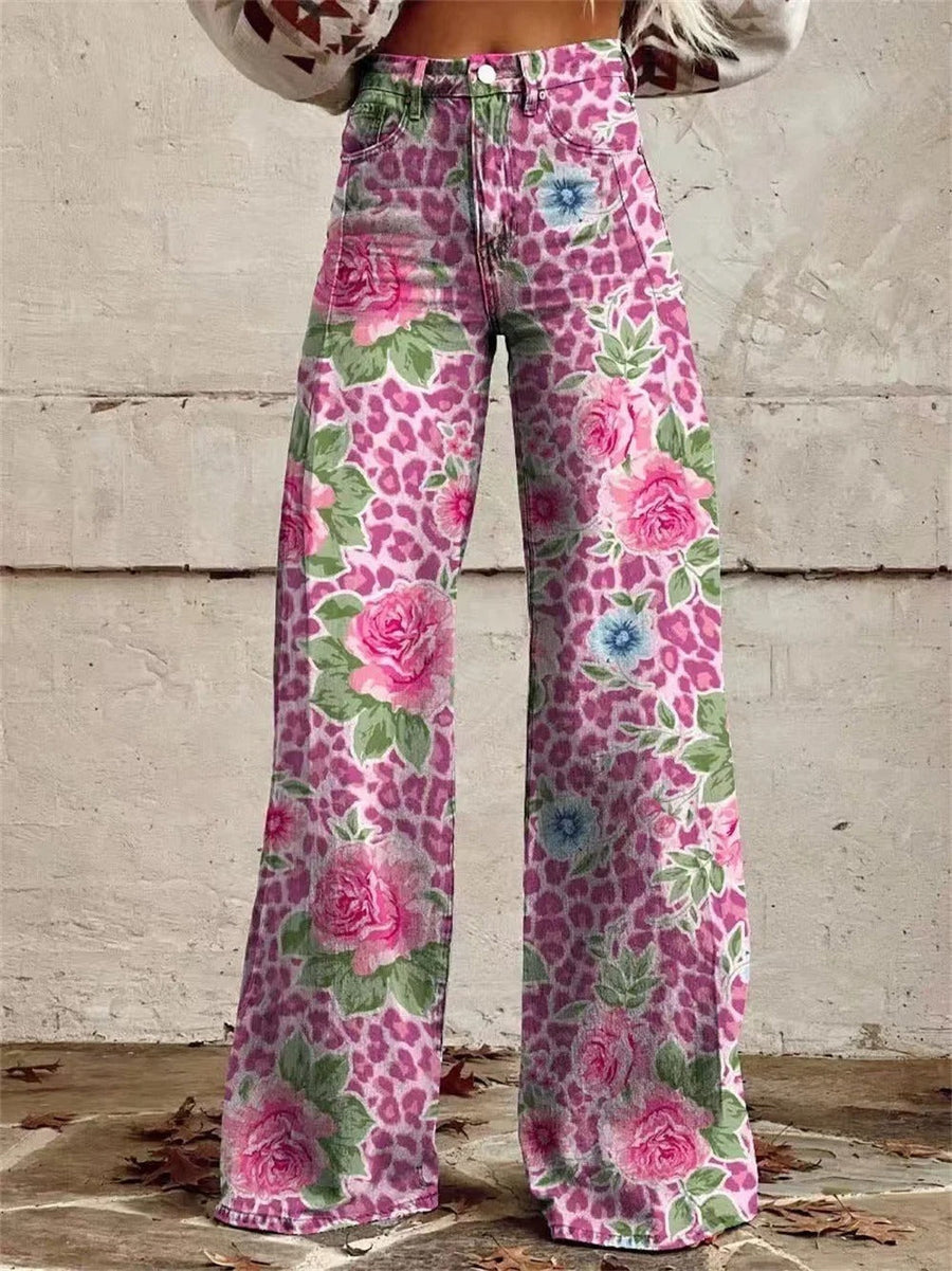 Madison | Vintage Floral Printed Wide Leg Pants