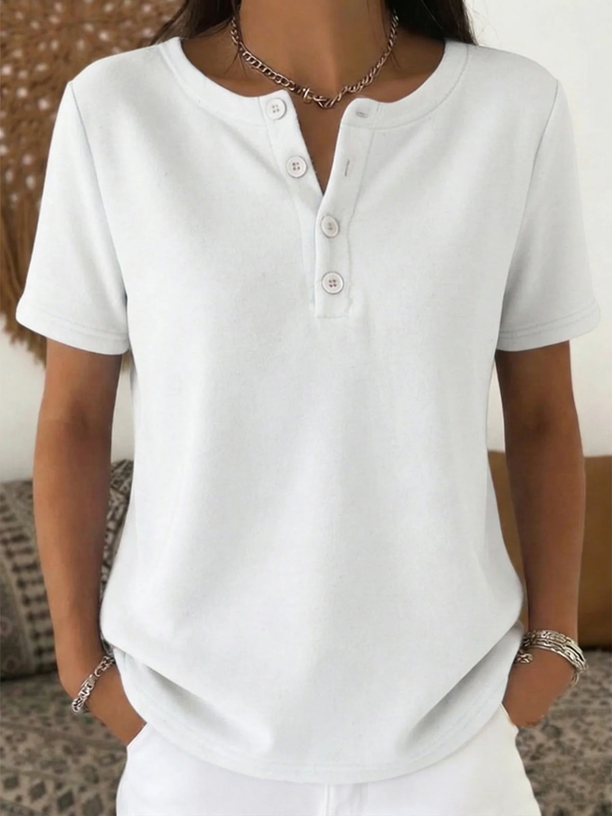 Cozy Half Sleeve Cotton Casual T-shirt
