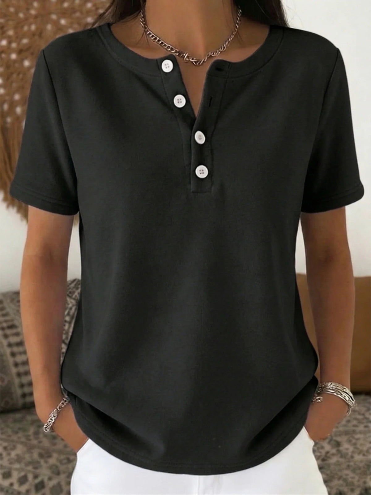 Cozy Half Sleeve Cotton Casual T-shirt