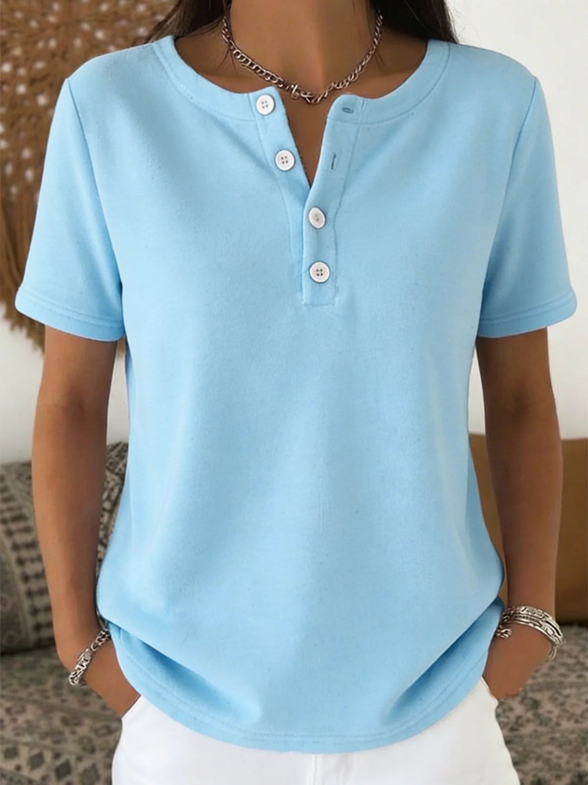 Cozy Half Sleeve Cotton Casual T-shirt