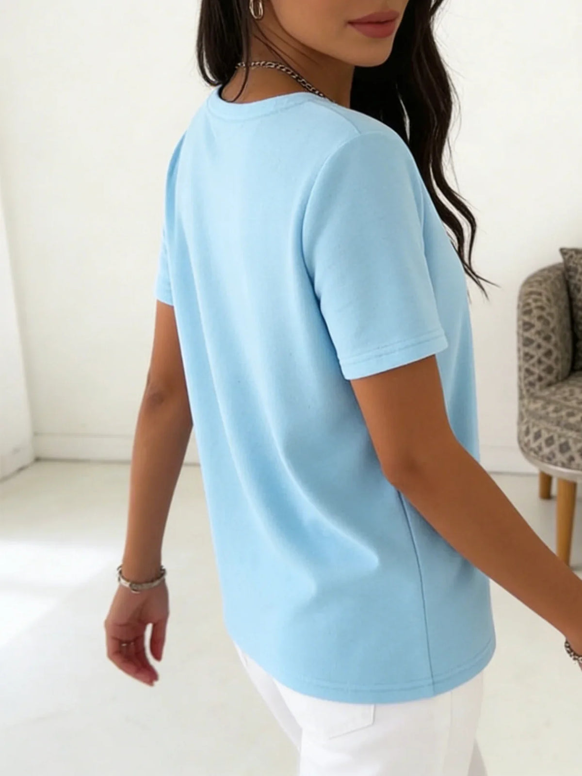 Cozy Half Sleeve Cotton Casual T-shirt