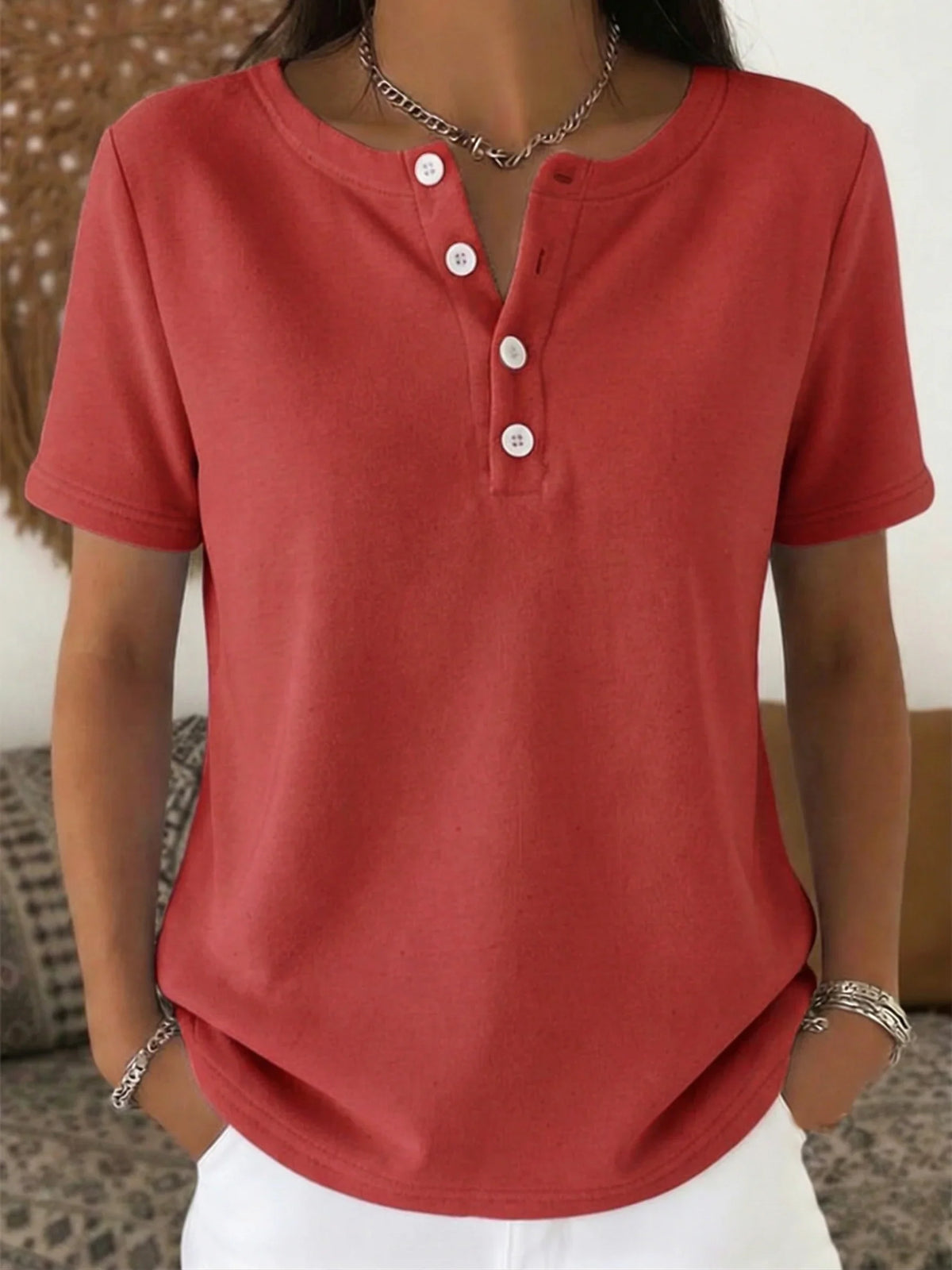 Cozy Half Sleeve Cotton Casual T-shirt