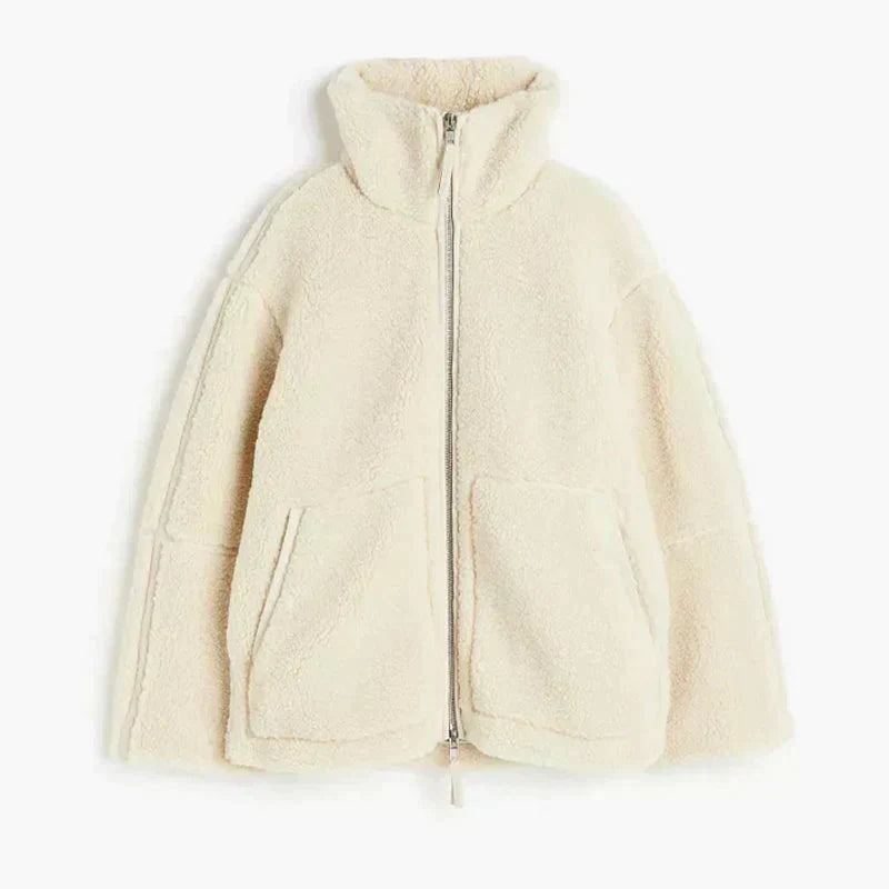 Silvana | Oversized Teddy Jacket with High Collar