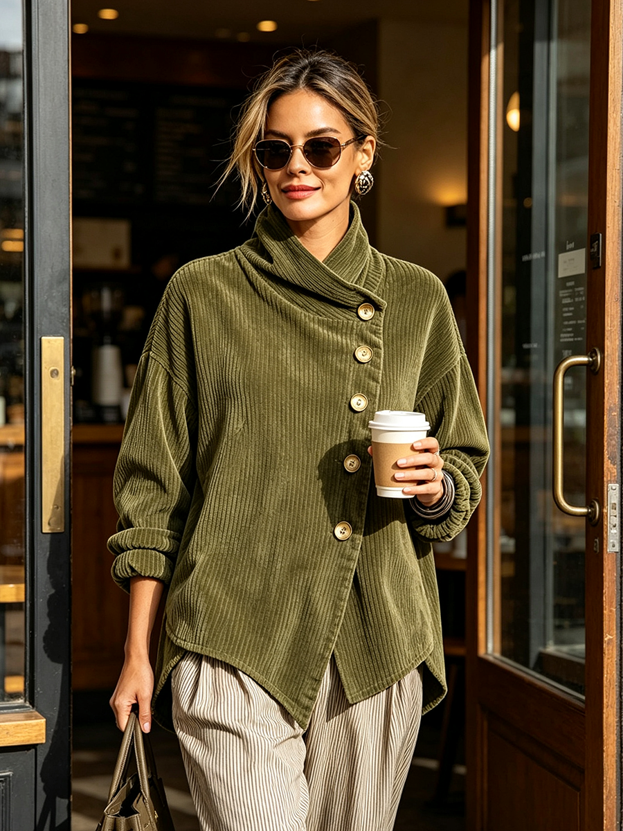 Olivia | Corduroy Button-Up Top