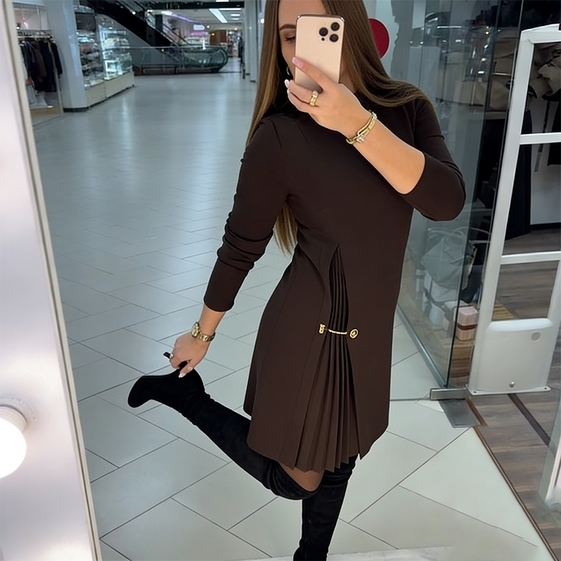 Sophie | Long Sleeve Pleated Dress