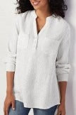 Women's V-neck Solid Color Pockets Long Sleeves Shirt