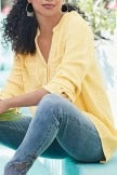 Women's V-neck Solid Color Pockets Long Sleeves Shirt